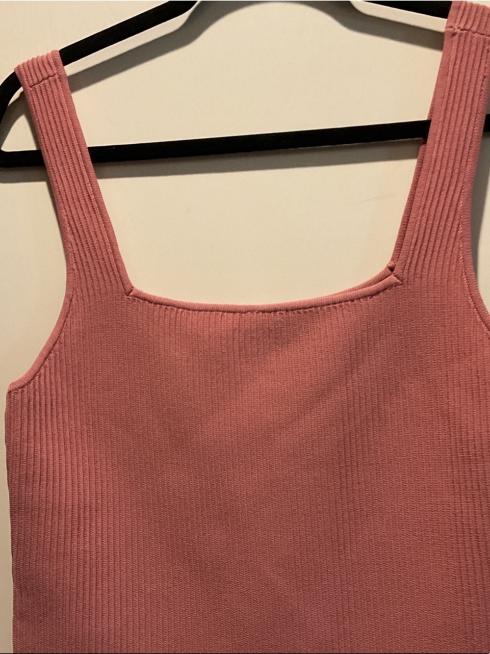 Forever 21 Dusty Rose Ribbed Square Neck Mini Dress - Picture 3 of 4